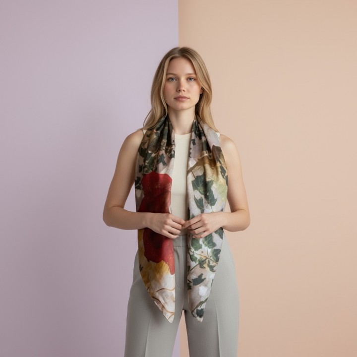 Square silk scarf-The youth  100*100 cm